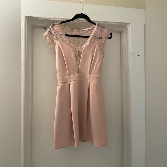 BCBGeneration Pink Semi Lace Mini Dress size 2 - Picture 2 of 9